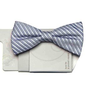 Damen Hastings Bow Tie Gray White Striped One Size Adjustable Men's